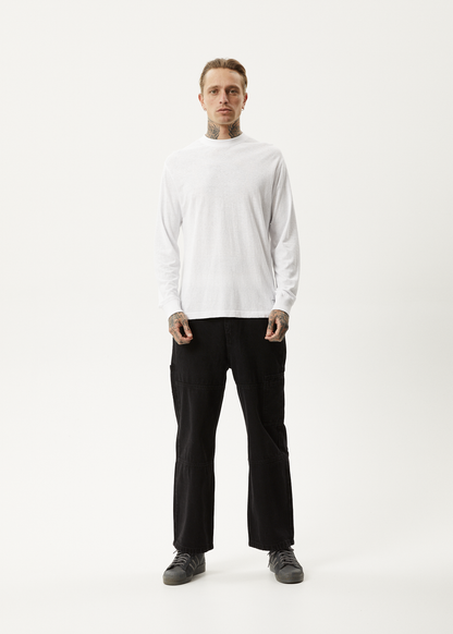 AFENDS Mens Essential - Long Sleeve Tee - White