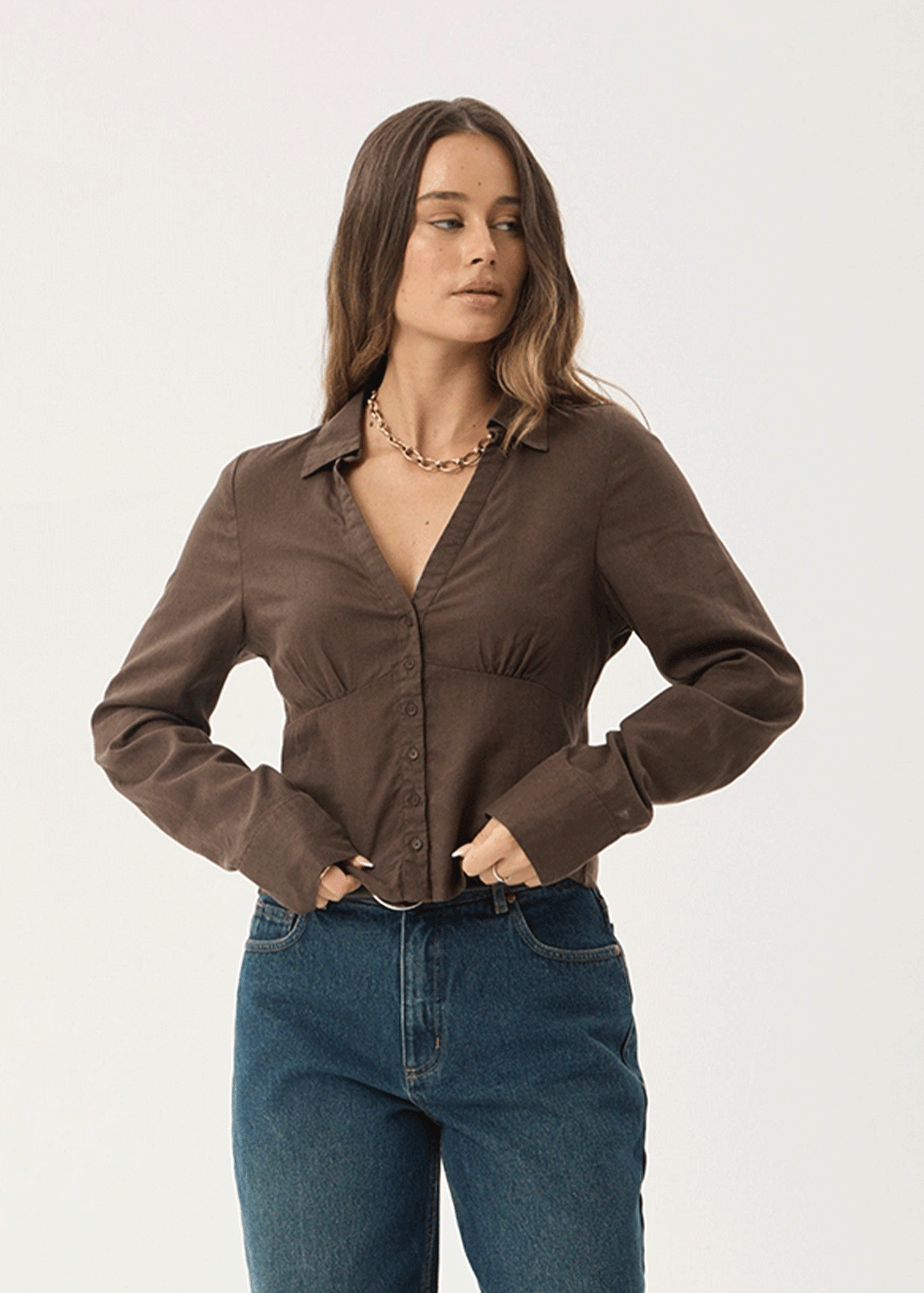 AFENDS Womens Archive - Shirt - Coffee