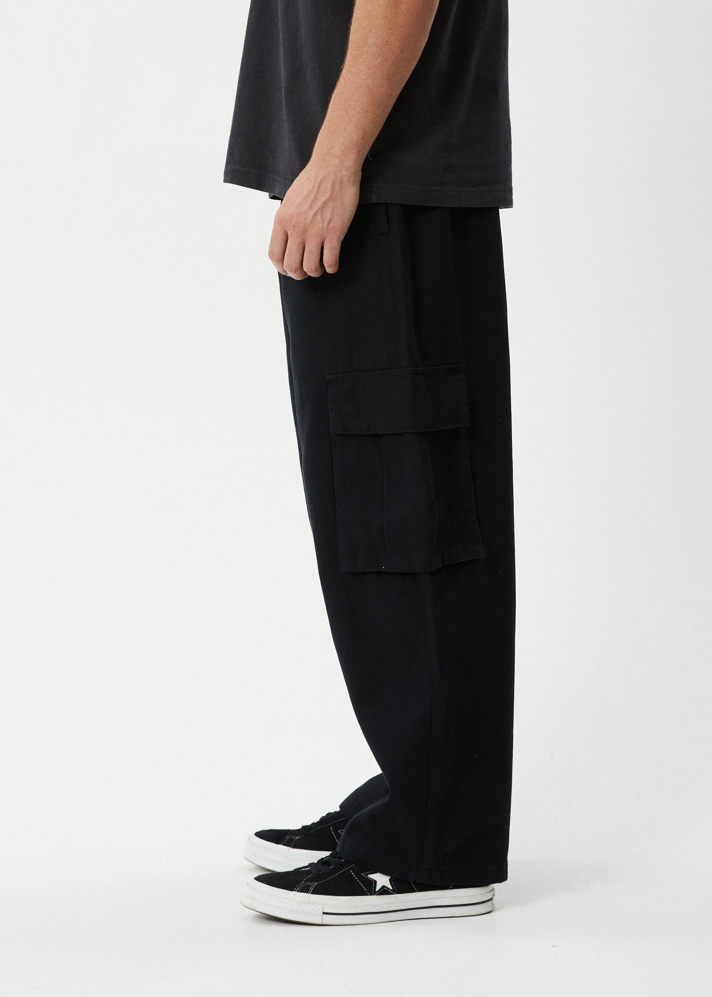 AFENDS Mens Atlas Canvas - Cargo Pant - Black