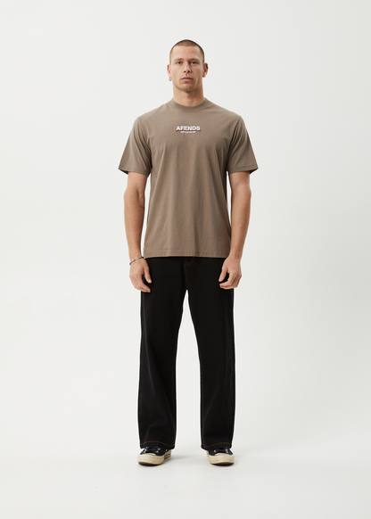 AFENDS Mens Wired - Retro Tee - Fossil