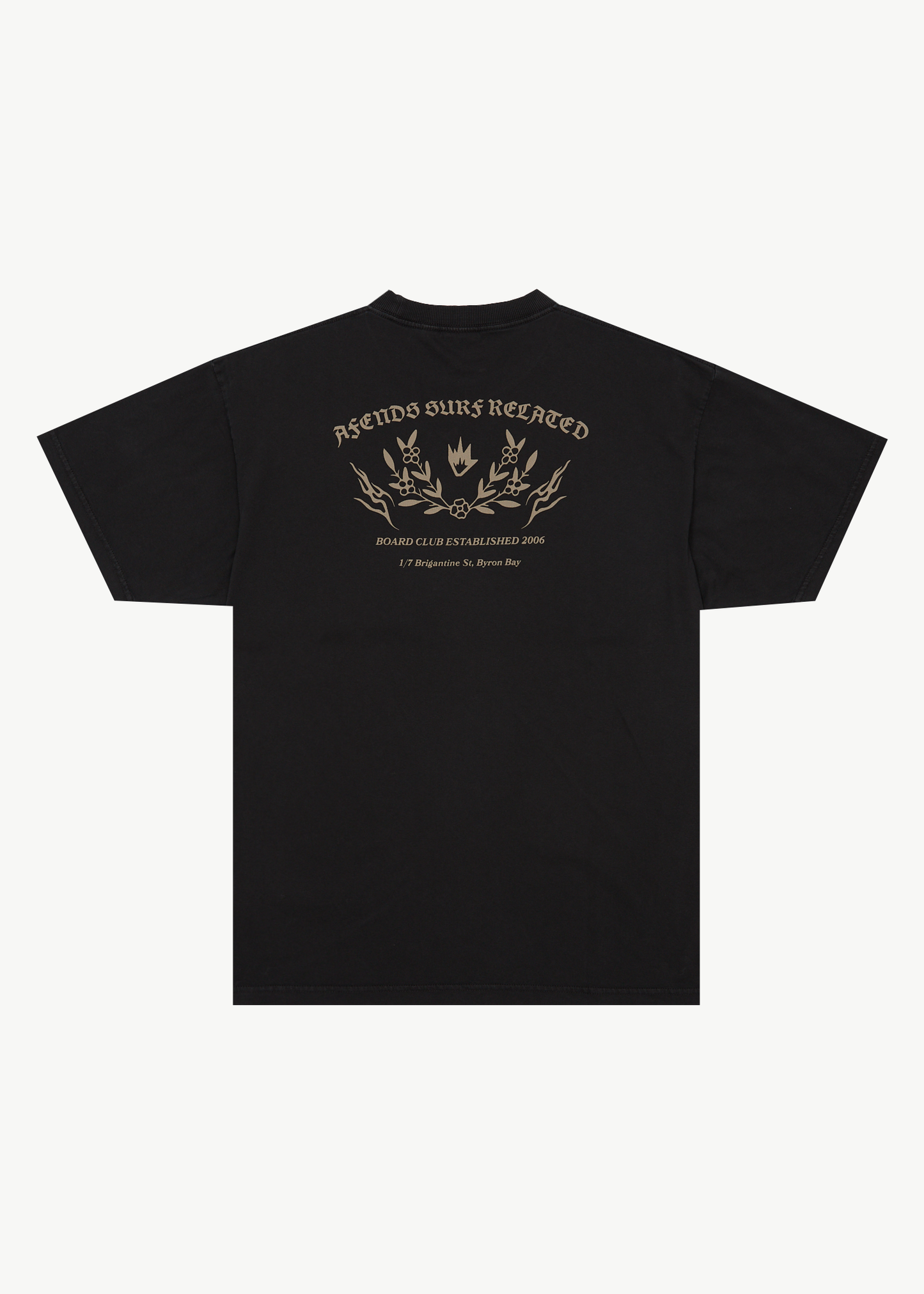 AFENDS Mens Surf Related - Boxy Tee - Stone Black