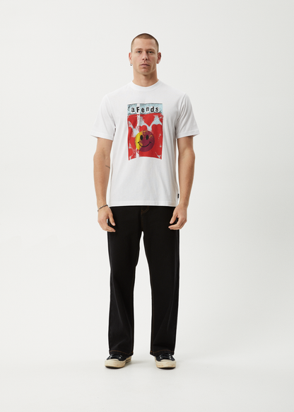AFENDS Mens Dime Bag - Retro Tee - White
