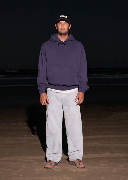 AFENDS Mens Pablo - Denim Baggy Jean - Stone Blue