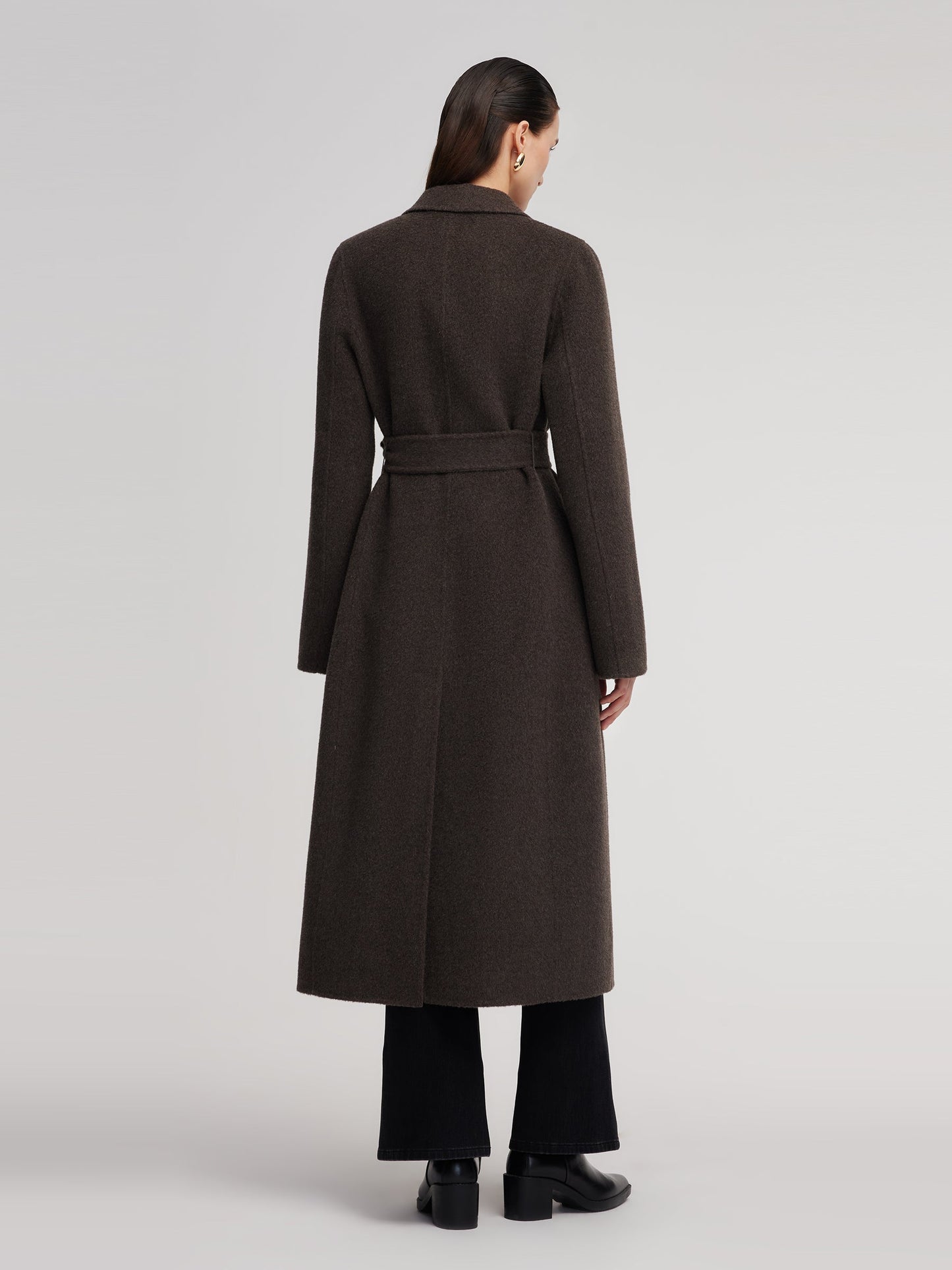 Camel Hair Wool Blend Women Wrap Overcoat