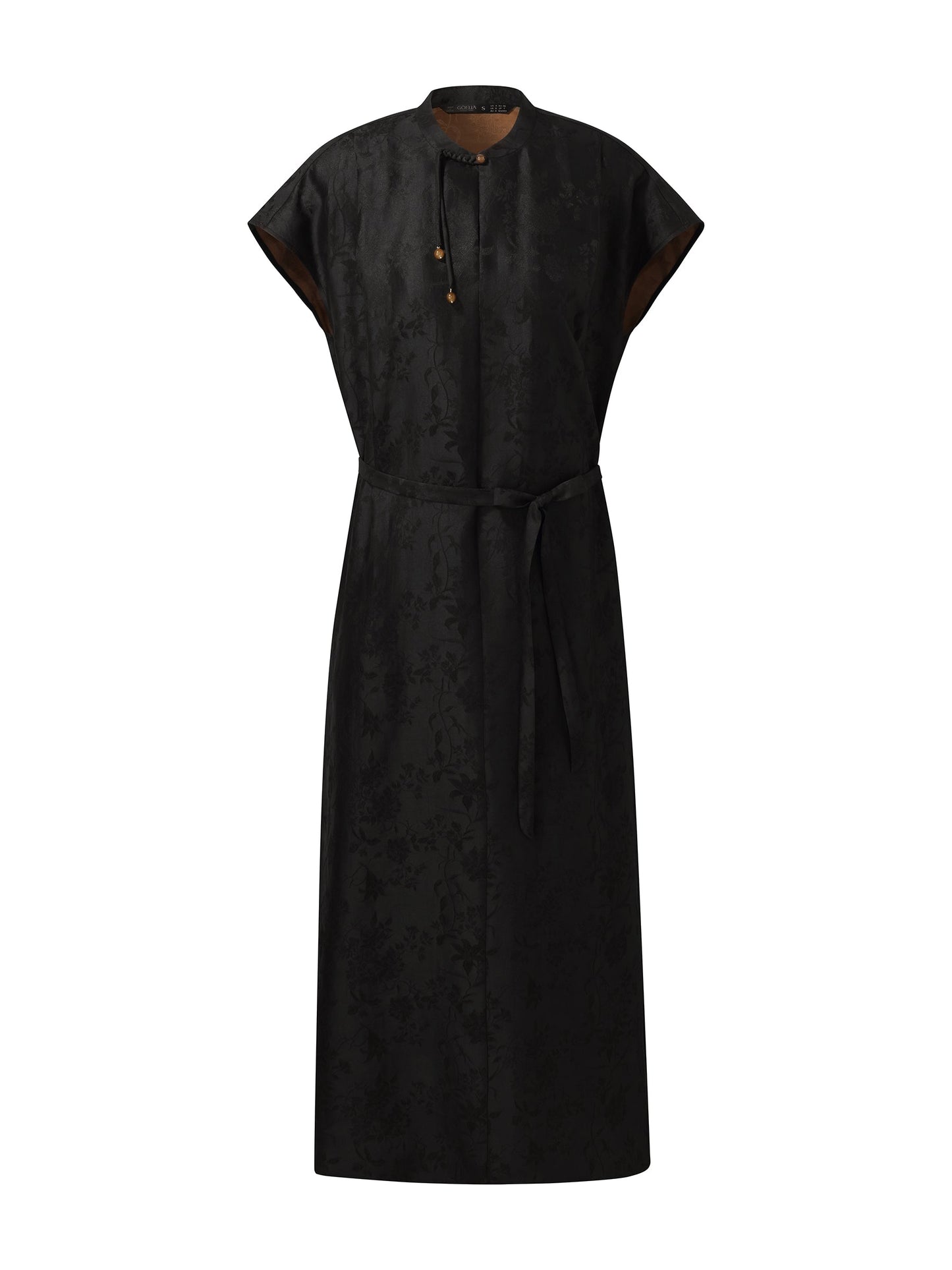 19MM Gambiered Canton Gauze Women Qipao Maxi Dress
