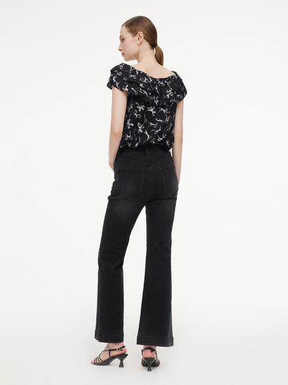 Four-Way Stretch Women Micro-Flared Jeans