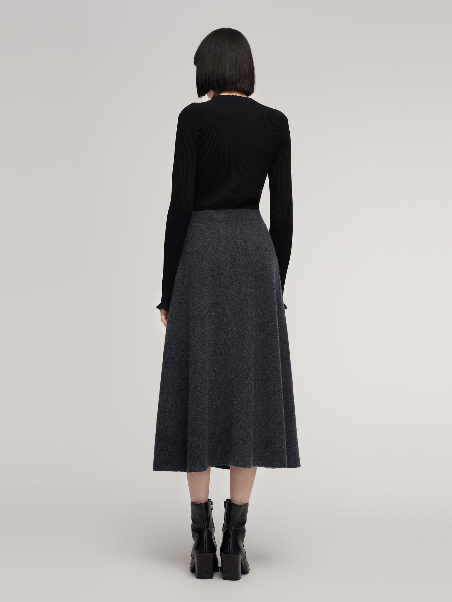 100% Wool A-Line Women Flared Skirt