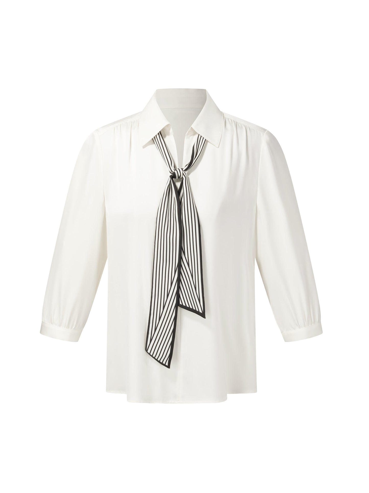 [Preview] 22MM Mulberry Silk Women Blouse With Silk Scarf