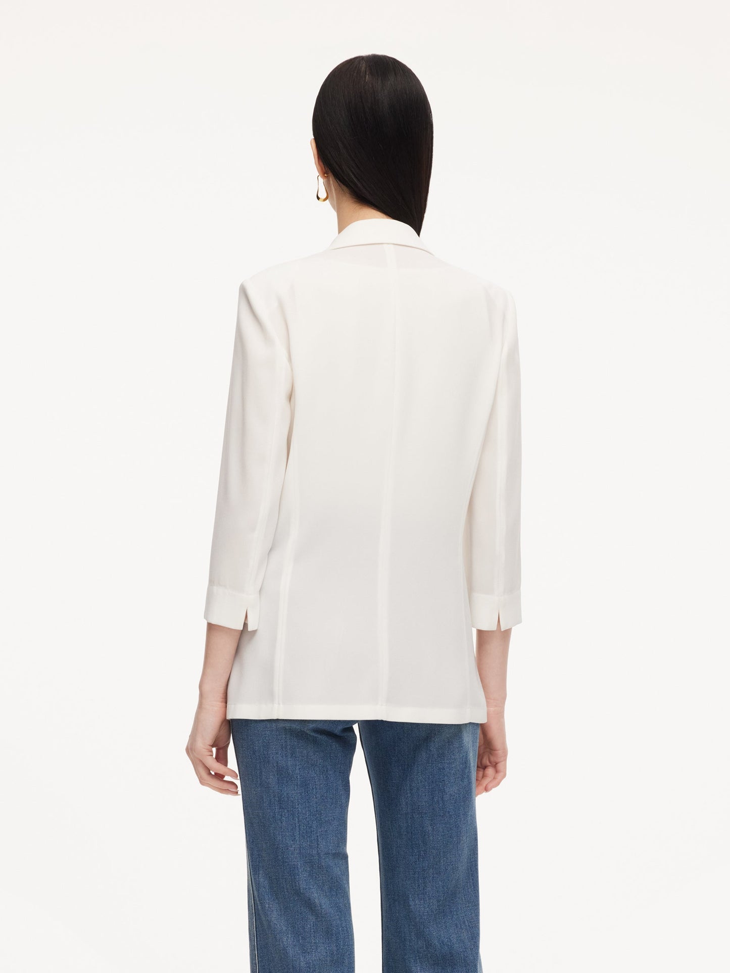 Acetate Blend Slim Fit Women Blazer