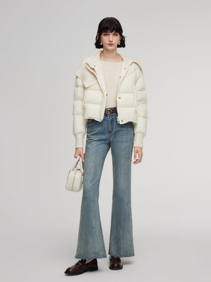 Cocoon Knitted Convertible Collar Goose Down Jacket