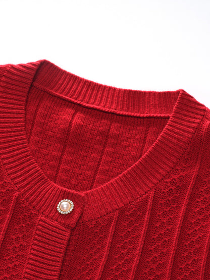 Tencel Wool Blend Ruffle Cuff Women Cardigan