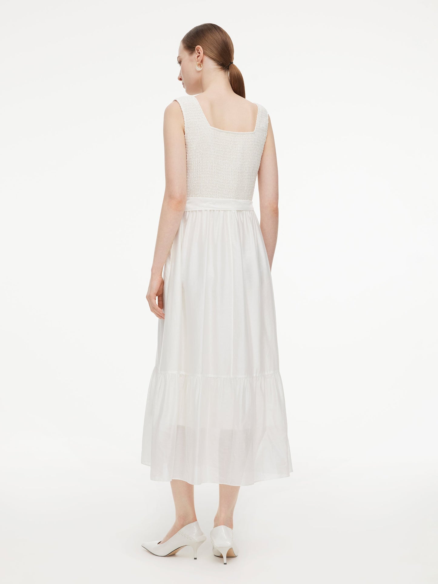 Tencel Blend Reversible Women Sleeveless Maxi Dress With Bowknot Ribbon