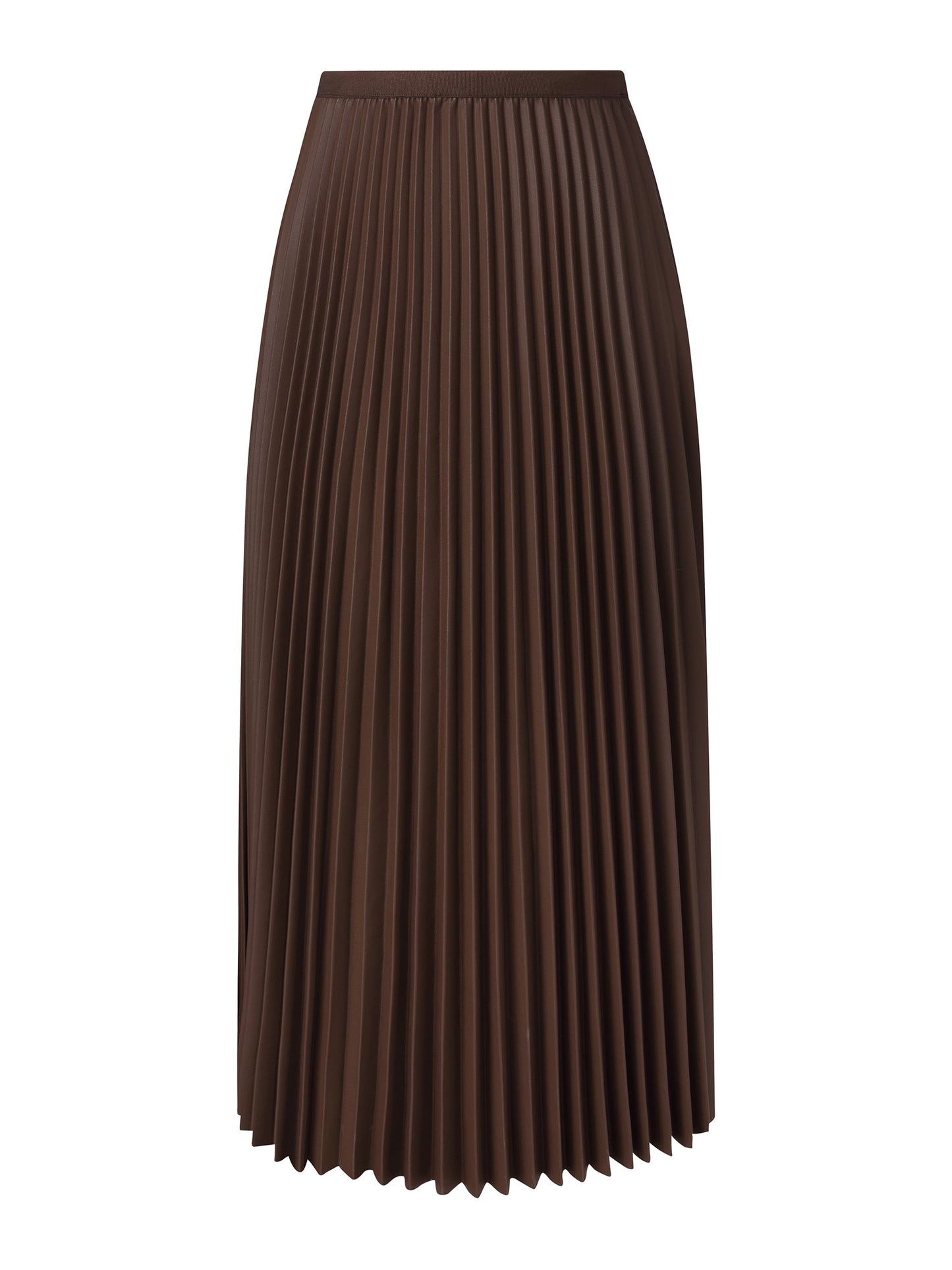 PU Leather Pleated A-Line Women Skirt