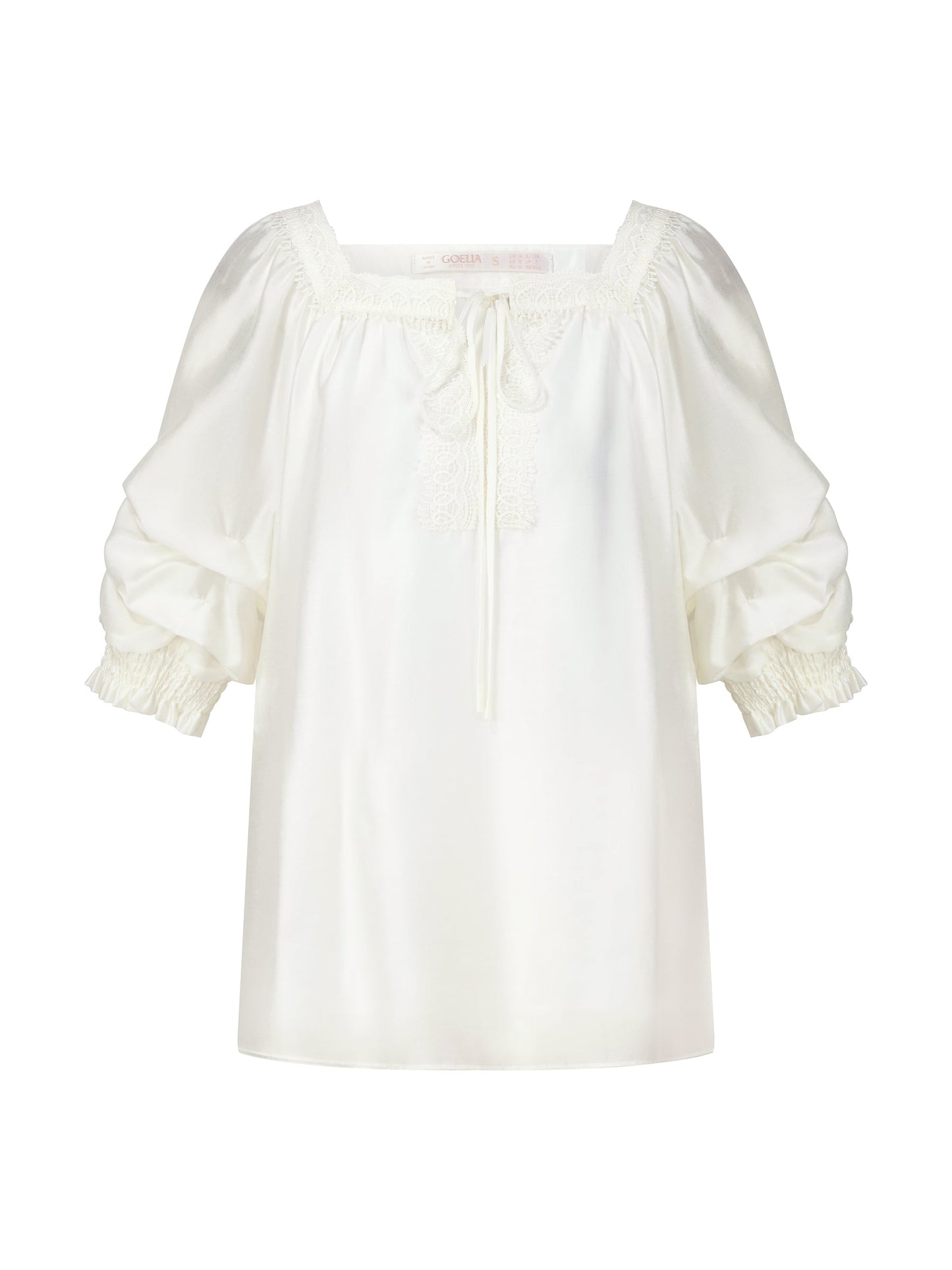 Tencel Blend Embroidered Square Neck Women Blouse