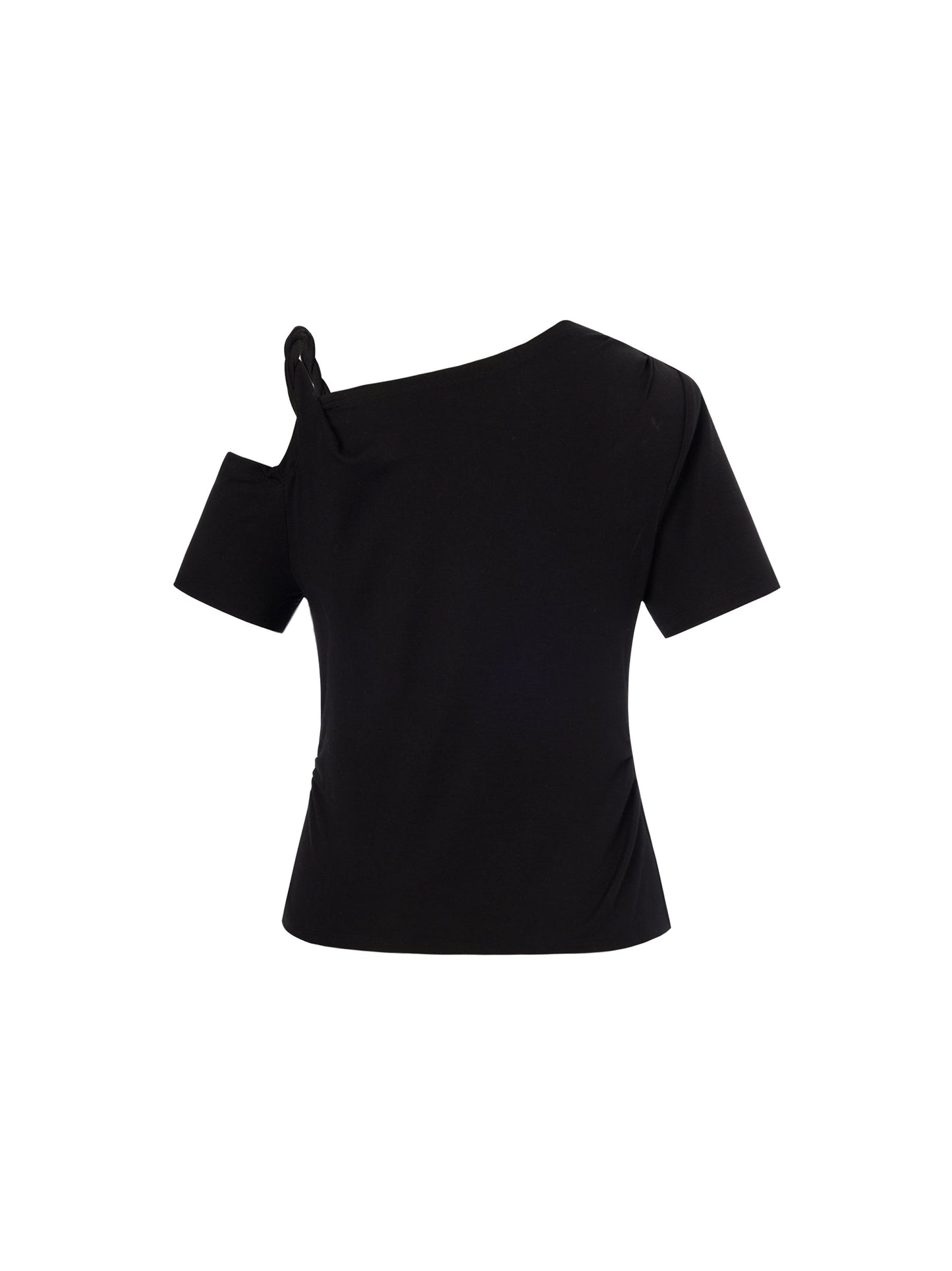 Tencel Blend Stretch One-Shoulder Women Knit Top