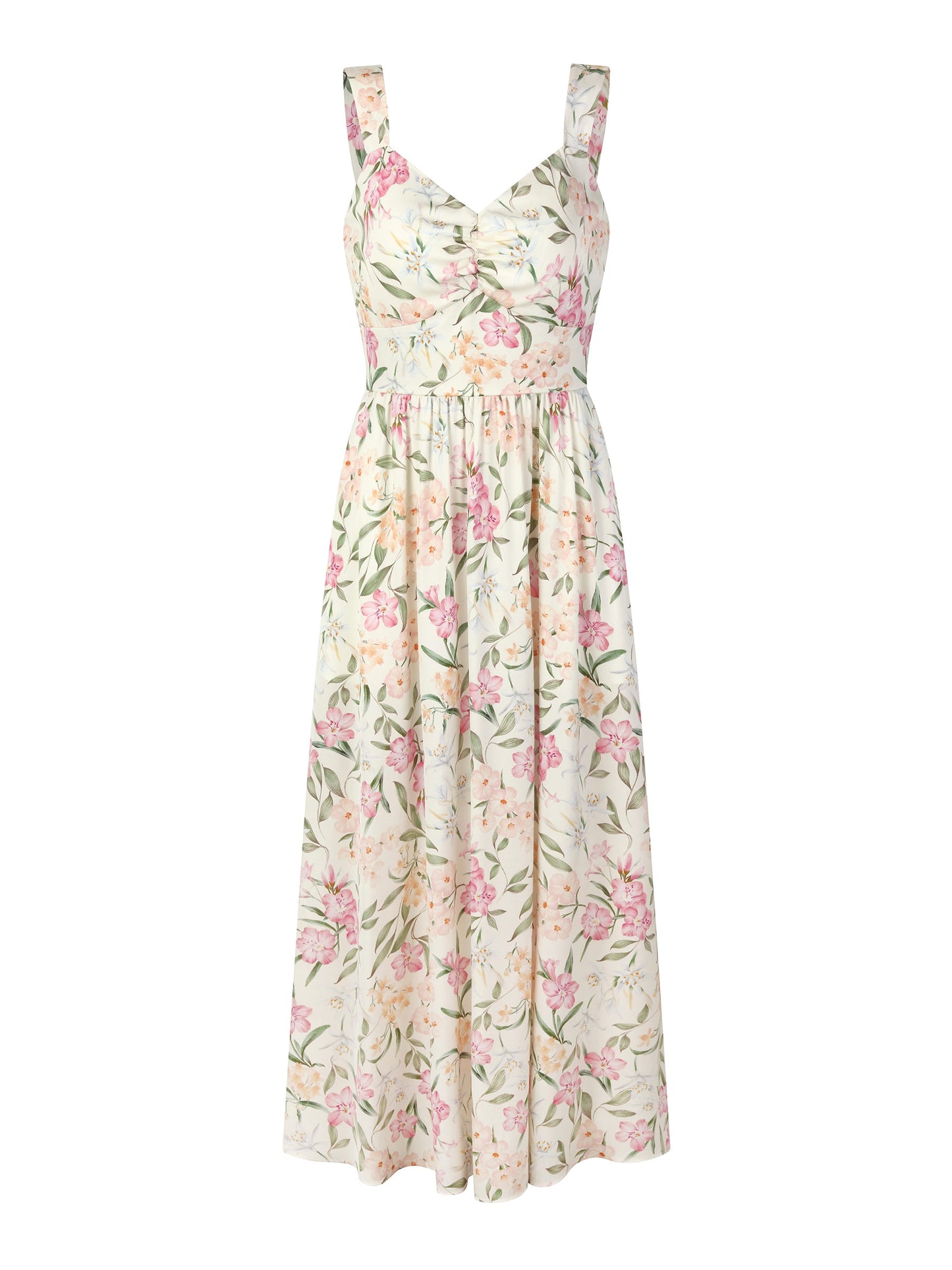 19MM Mulberry Silk Floral Print Women Maxi Dress With Ribbon