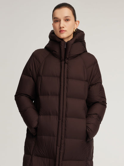 Cocoon Hooded Long Goose Down Puffer Coat