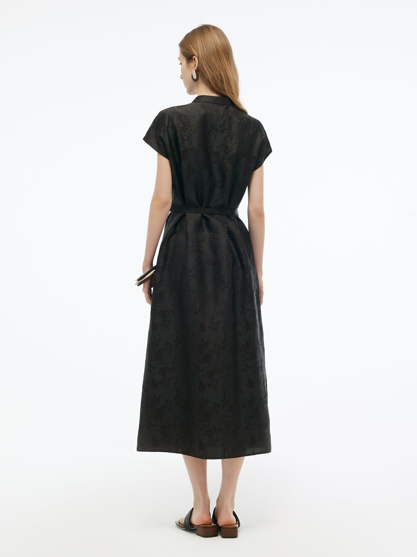 19MM Gambiered Canton Gauze Women Qipao Maxi Dress