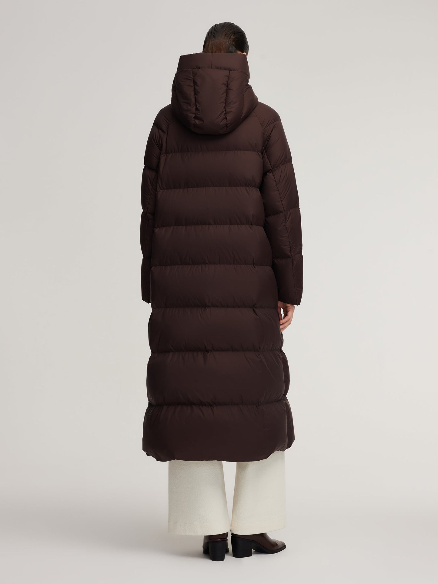 Cocoon Hooded Long Goose Down Puffer Coat
