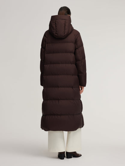 Cocoon Hooded Long Goose Down Puffer Coat