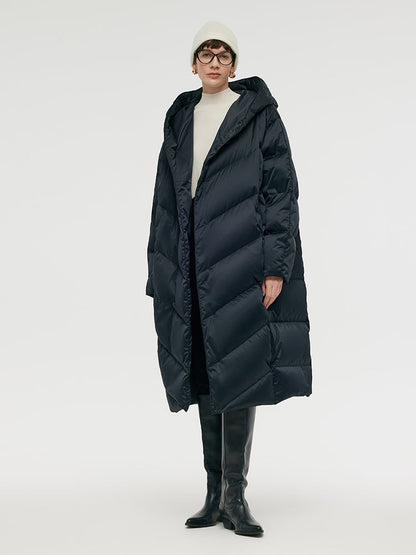 Unisex Hooded Long Goose Down Coat