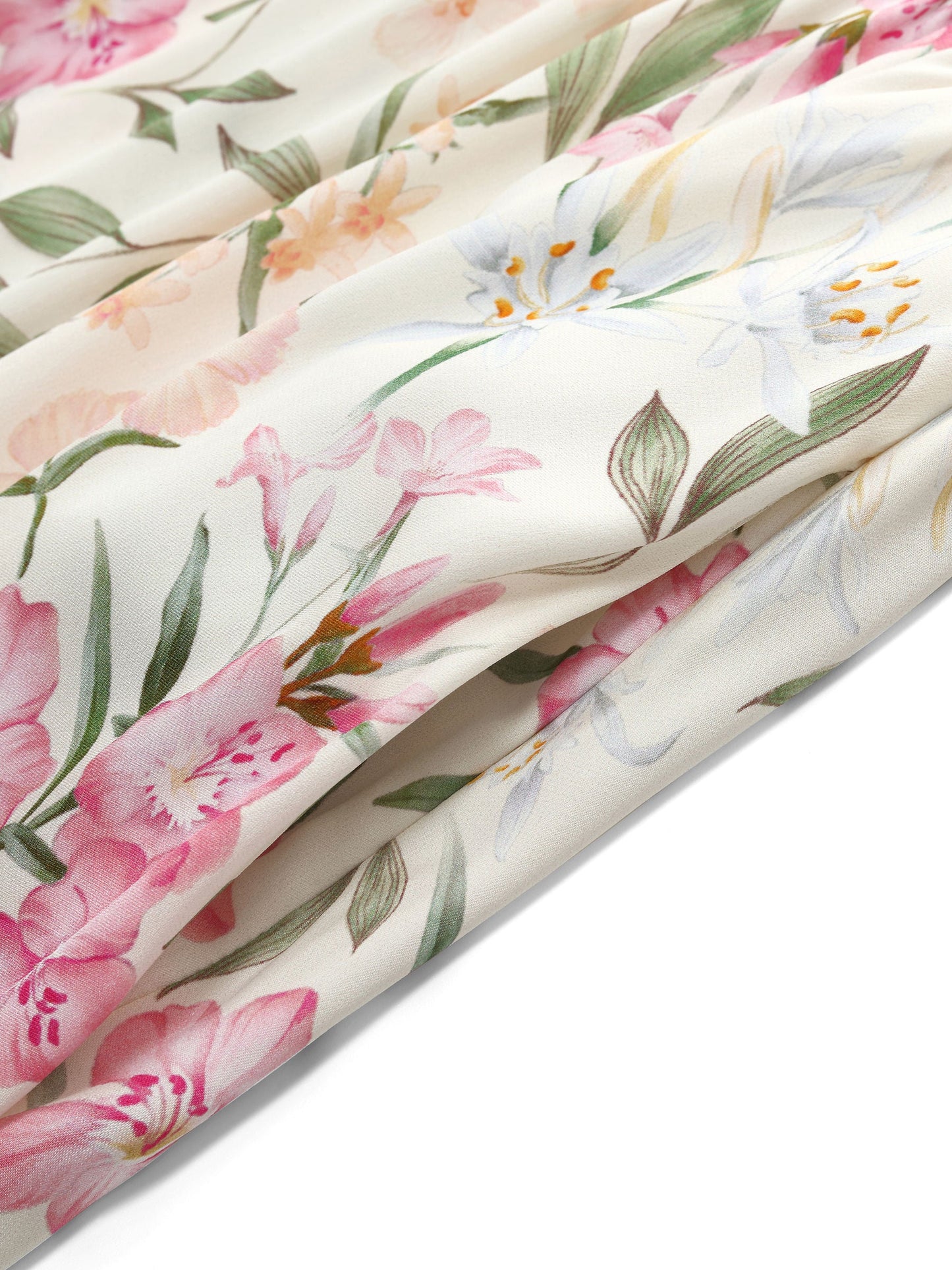 19MM Mulberry Silk Floral Print Women Maxi Dress With Ribbon