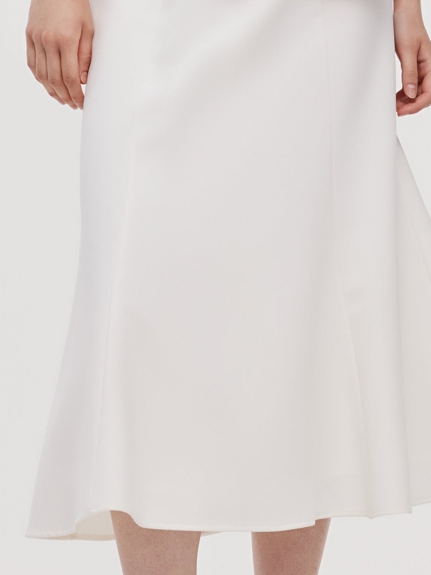 Acetate Blend Ruffle Blouse And Mermaid Skirt Two-Piece Set