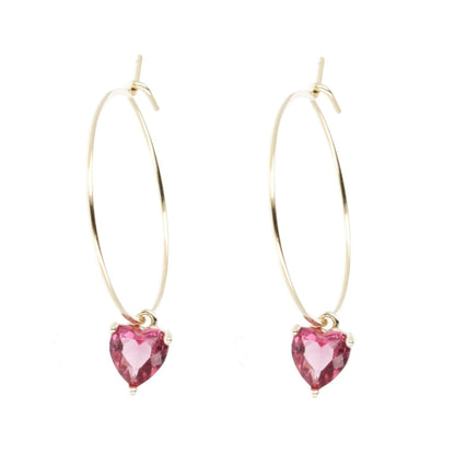 Bejewelled Heart Hoop Earrings