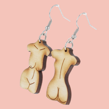 Birch Wood Birthday Suit Earrings