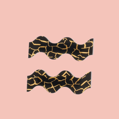 Black and Gold Wavy Hair Clips