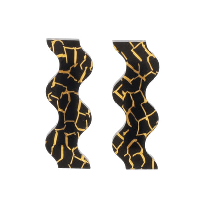 Black and Gold Wavy Hair Clips