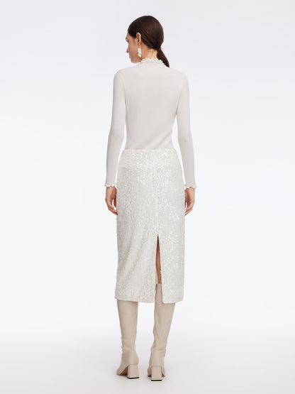 Velvet Sequins Women Pencil Skirt