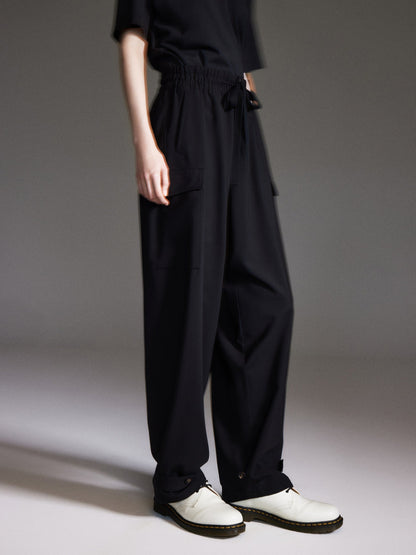 Machine Washable Wool Blend Unisex Straight Leg Pants