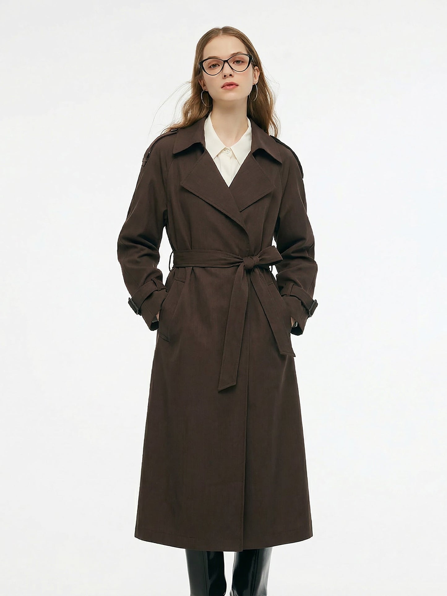 100% Linen Women Wrap Trench Coat
