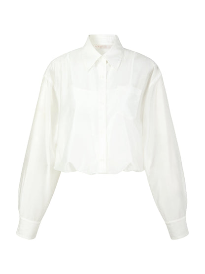 Tencel Blend Mock Layered Women Shirt