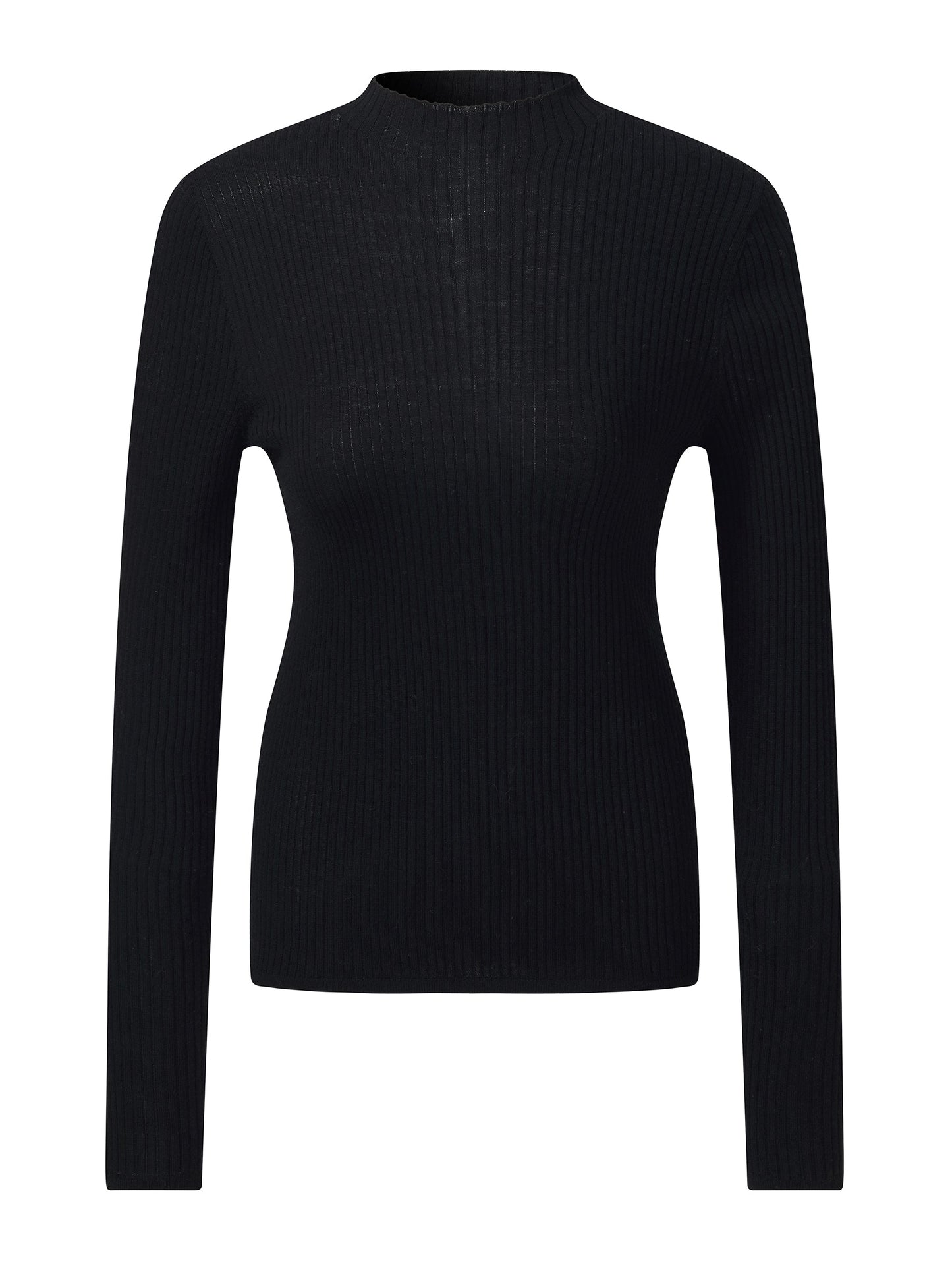 100% Washable Wool Mock Neck Women Knit Top
