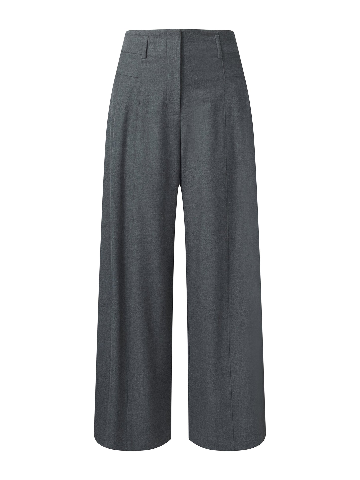 Wool Blend Women High Waisted Wide Leg Pants