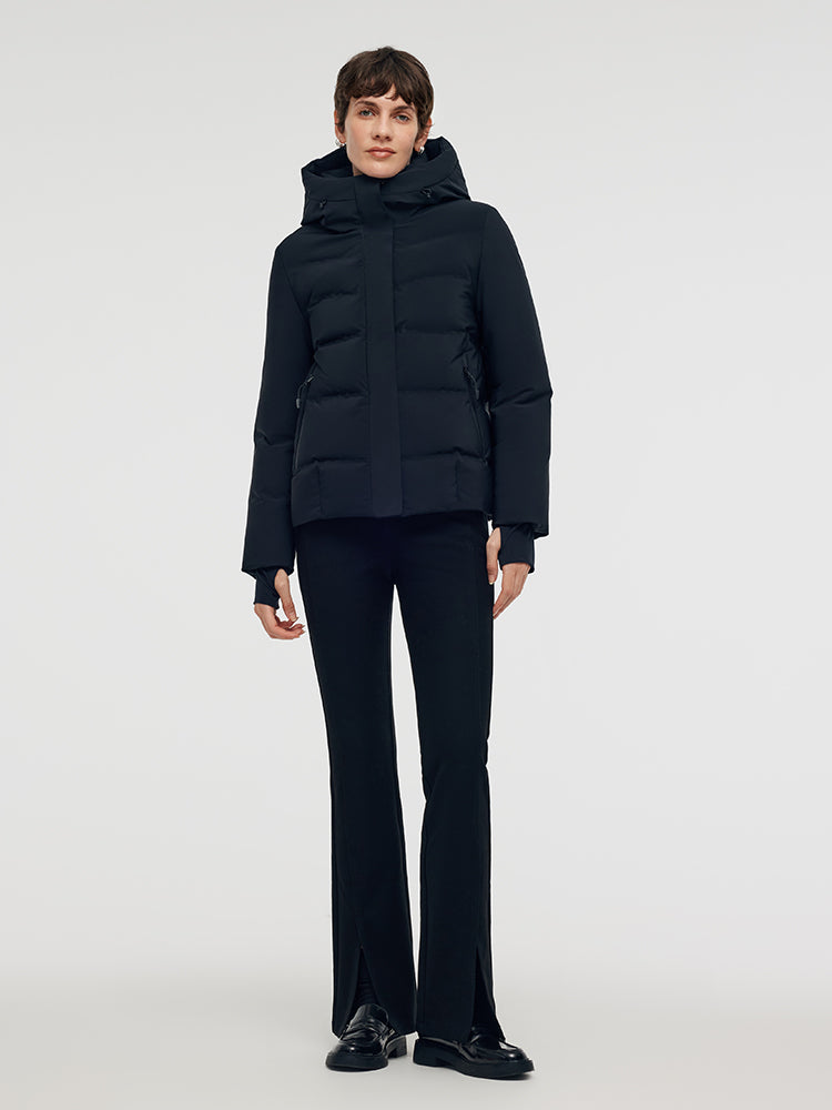 Drawstring Hooded Goose Down Jacket