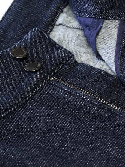 Cotton Denim Fleece Lined Straight Leg Women Jeans