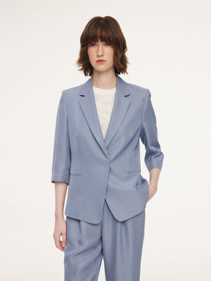 Acetate Tencel Linen Blend Women Blazer