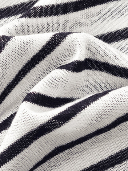 [Preview] Triacetate Tencel Blend Stripe Boat Neck Top And Tank Top Two-Piece Set