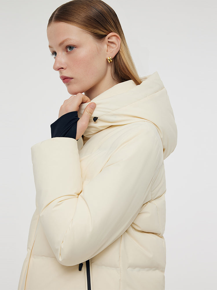 Drawstring Hooded Goose Down Jacket