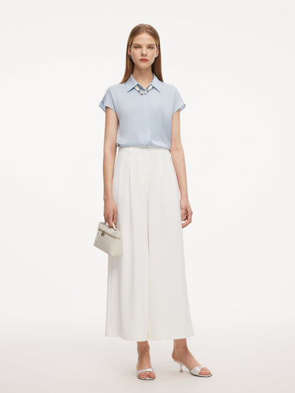 22MM Mulberry Silk Women Shirt With Silk Scarf