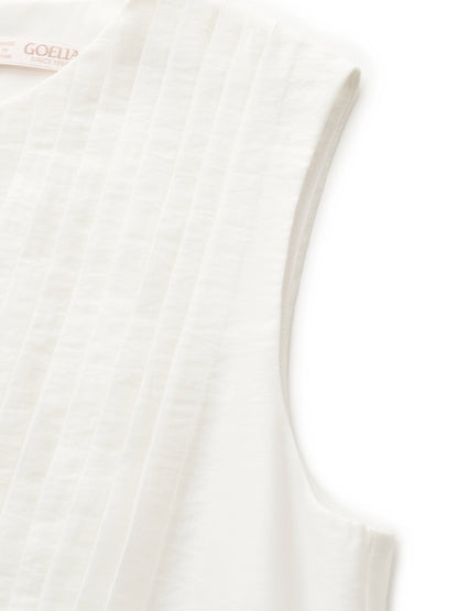 Tencel Blend Pleated Tank Top And Skirt Two-Piece Set