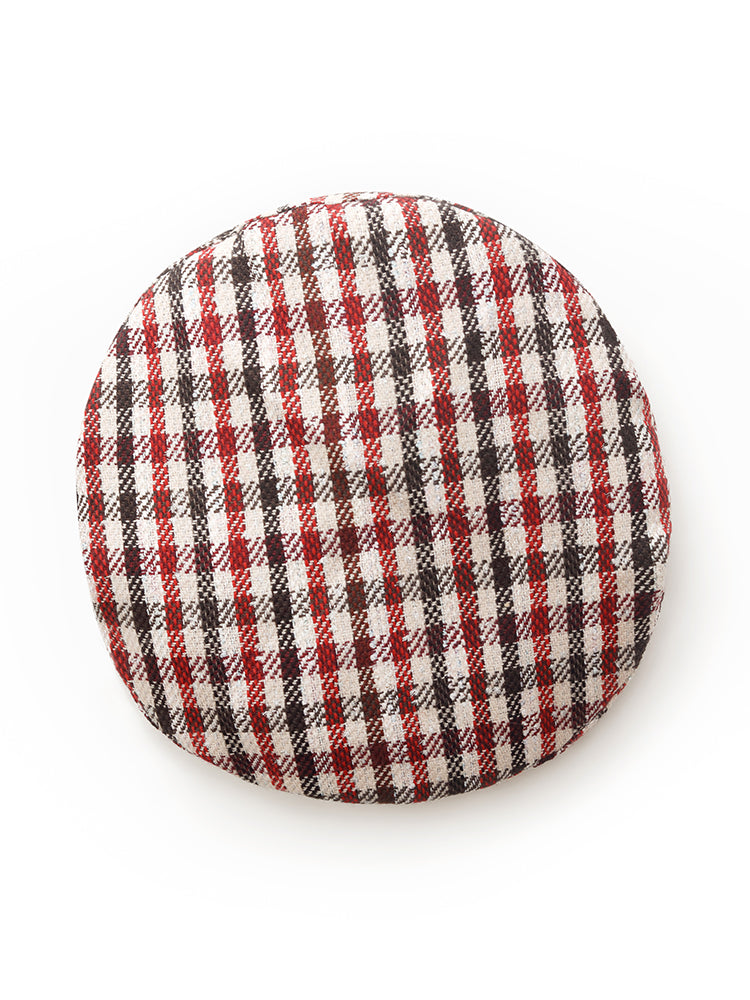 Red And White Plaid Beret