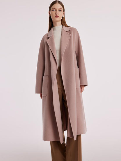 Pure Cashmere Tie-up Women Coat