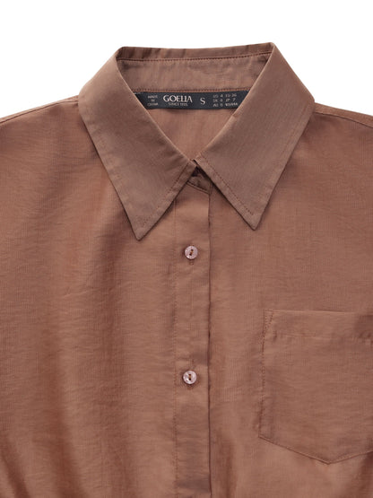 Tencel Blend Mock Layered Women Shirt
