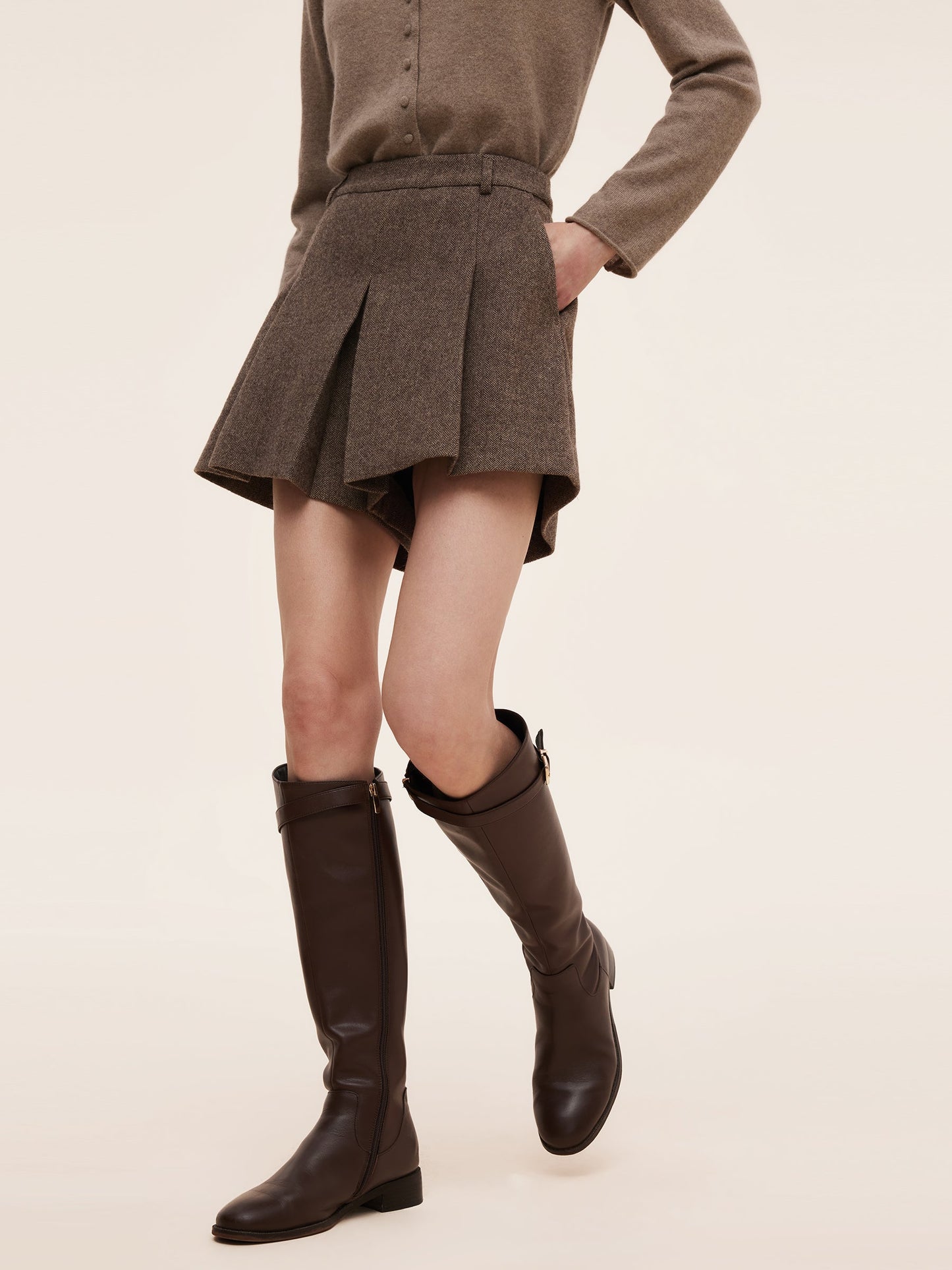 100% Washable Wool Women Culotte Skirt