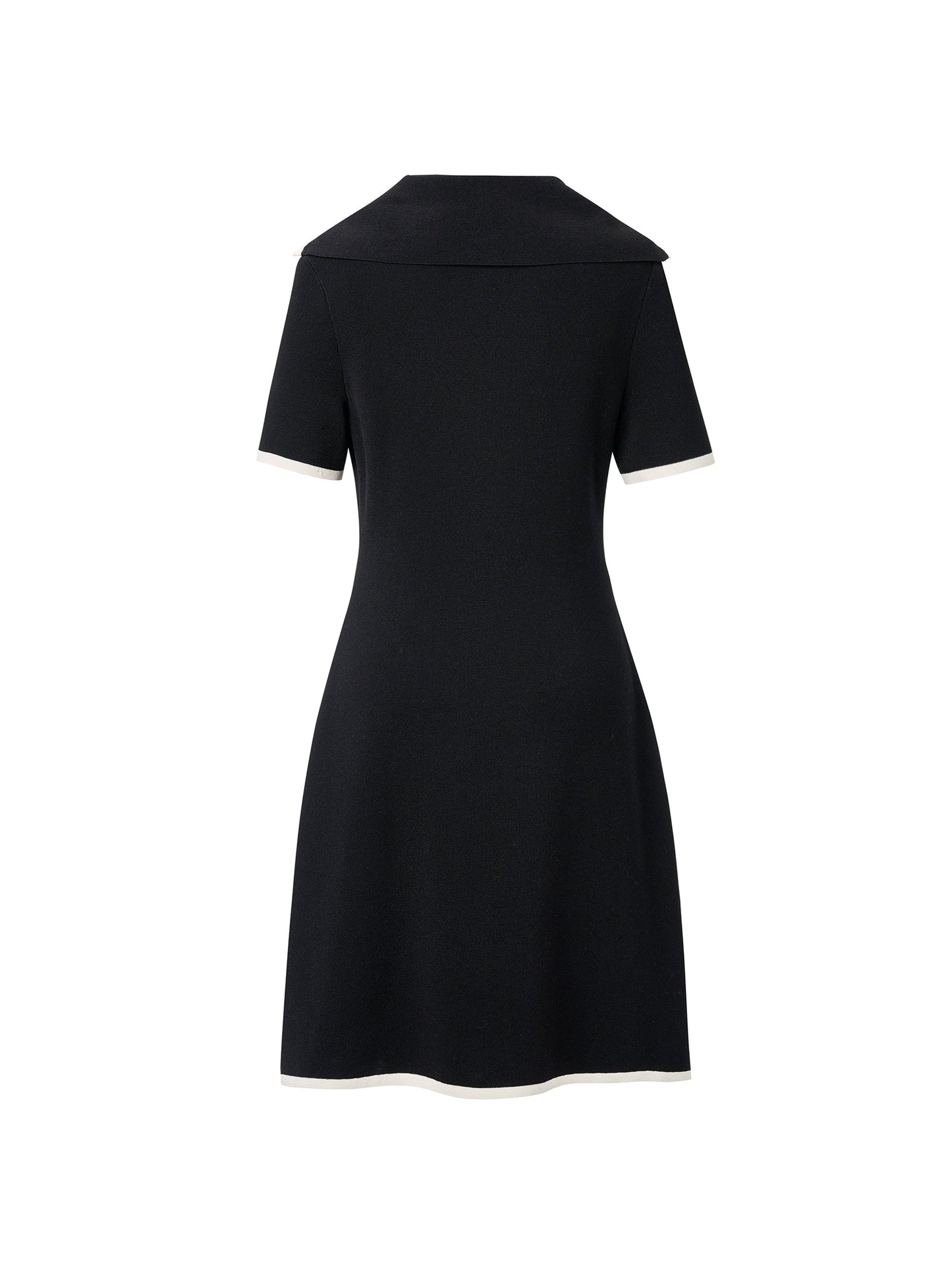 Lyocell Blend Contrast Trim Half-Zip Women Knit Mini Dress