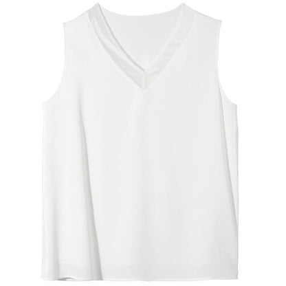 White Acetate V-Neck Tank Top